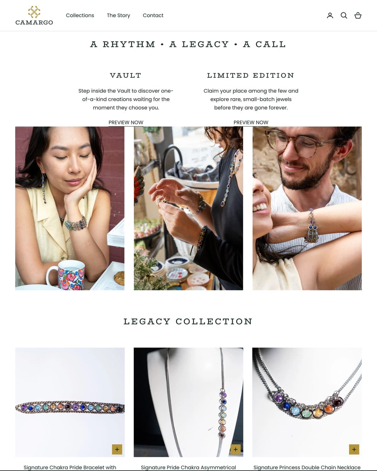 Camargo handcrafted jewelry website preview